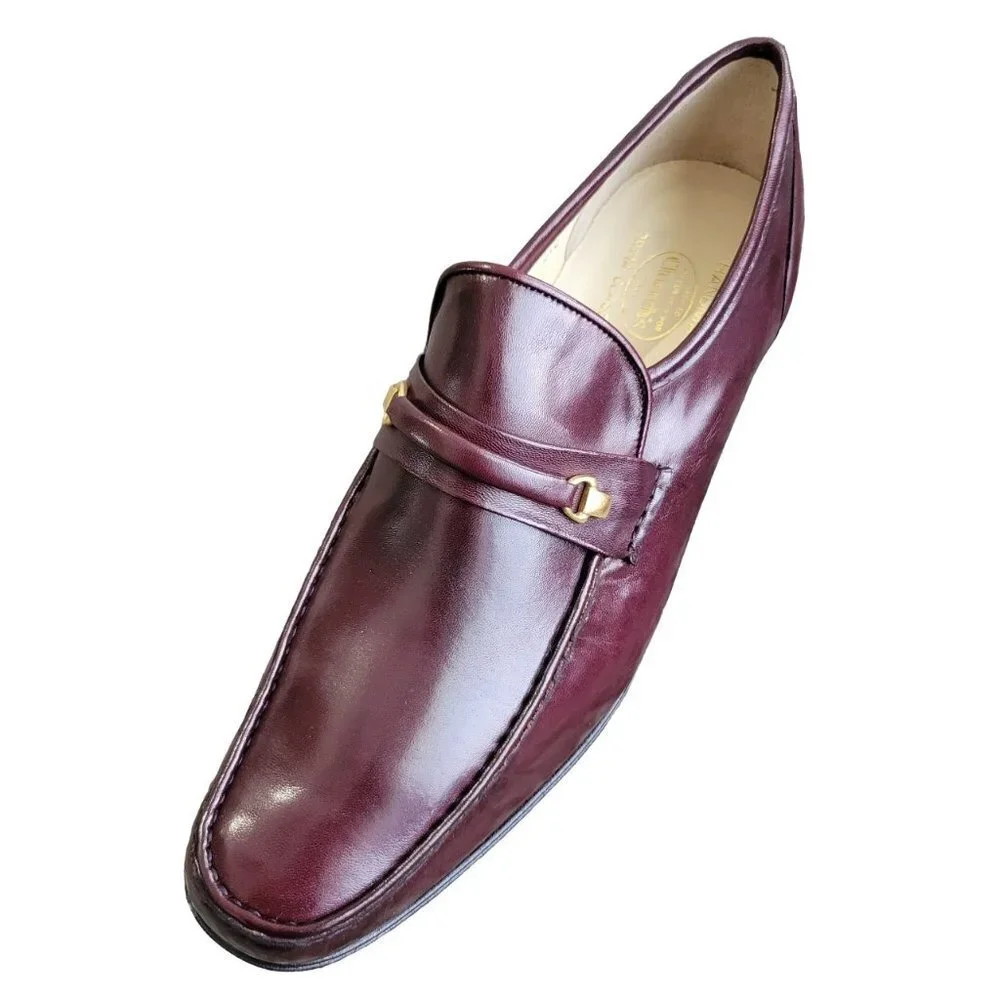 Never Worn CHURCH'S Handmade Prima Classe Burgundy Leather Loafers Men's 12N